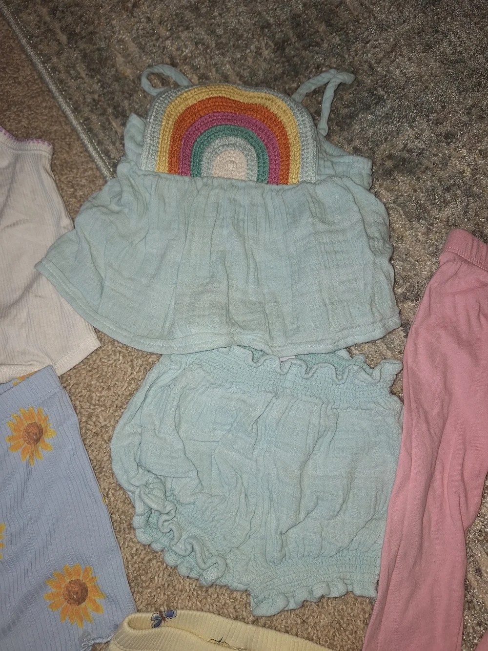 Girls Old Navy Lot- Pastel Rainbow Crochet Tank & Mix-and-Match Bottoms